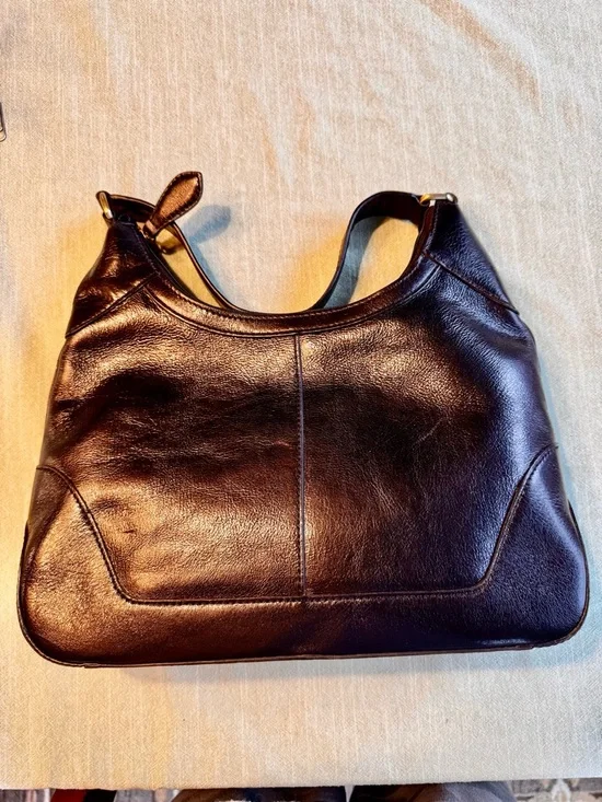 Wilsons Leather Black Hobo Shoulder Bag with Gold Hardware - Picture 3 of 9